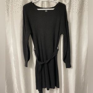Dark brown sweater dress